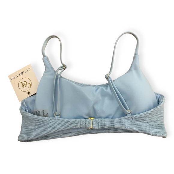 Cyn & Luca Soft Blue Textured Swim Top NWT - Picture 2 of 9